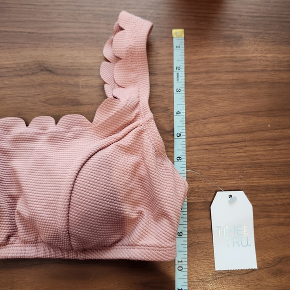 Time and Tru NWT Women's Swim‎ Top Size M Rose Pink Scalloped Summer Resortwear - Picture 8 of 8